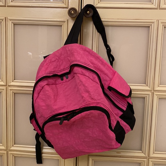 Barbie PINK BACKPACK FITS ALL Surface Washable Durable Black Accent Dual Zippers - Picture 13 of 13